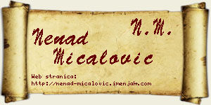 Nenad Mićalović vizit kartica